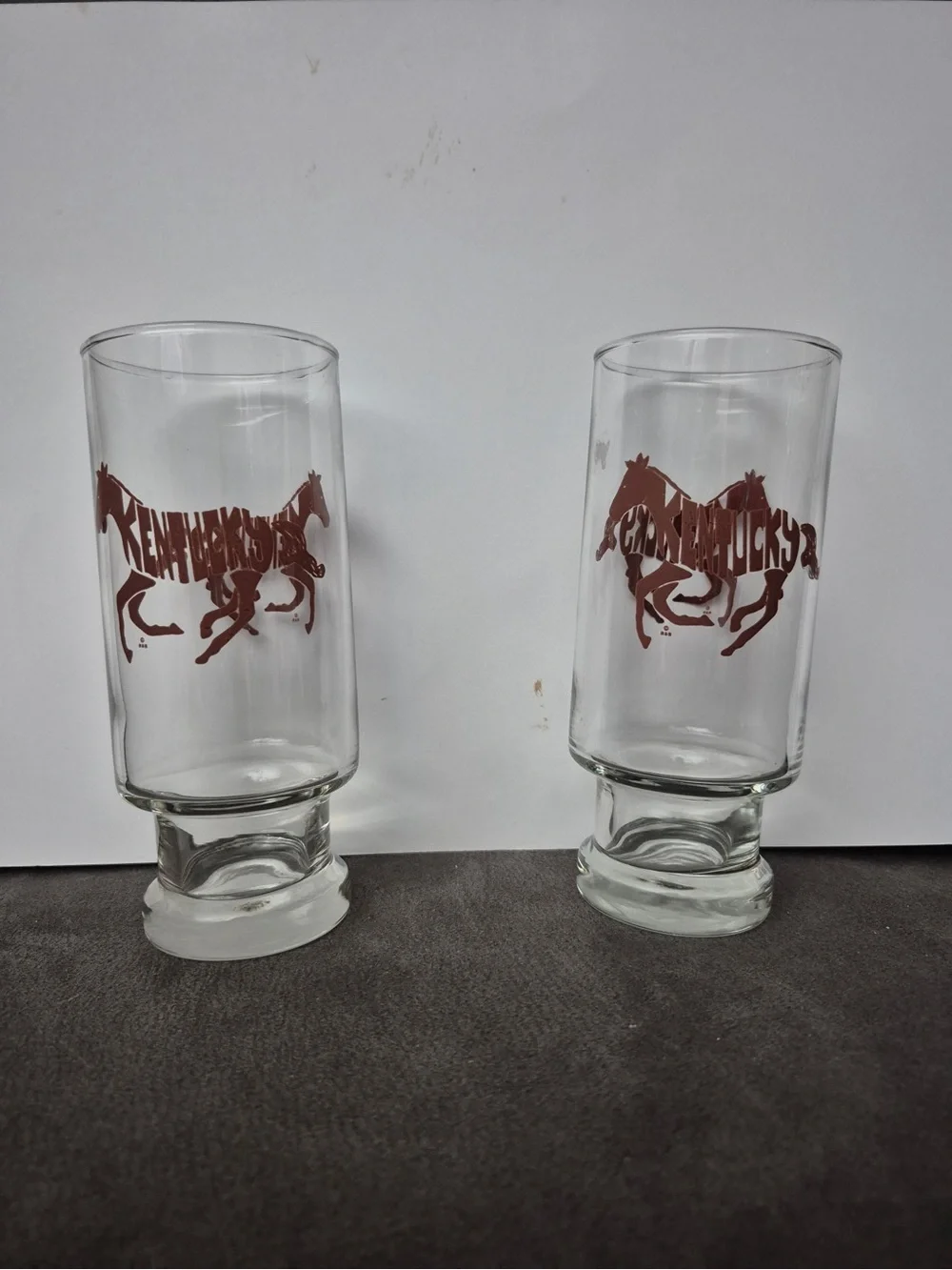 Kentucky Horse Silhouette Tall Glasses - Set of 2